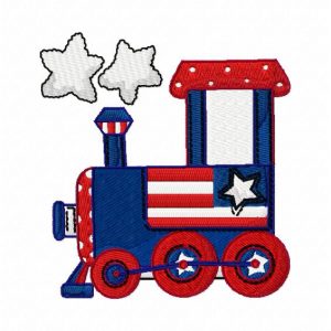 Patriotic Train 15 Machine Embroidery Designs