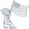 Patriotic Sunbonnets Outline 10 Machine Embroidery Designs - Image 2