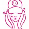 Swirly Baseball Girls Outline 10 Machine Embroidery Designs - Image 4