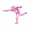 Swirly Baseball Girls Outline 10 Machine Embroidery Designs - Image 5