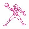 Swirly Baseball Girls Outline 10 Machine Embroidery Designs - Image 7