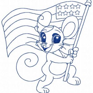 Patriotic Mice Outline 10 Machine Embroidery Designs