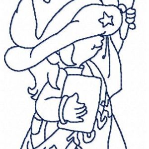 Patriotic Sunbonnets Outline 10 Machine Embroidery Designs