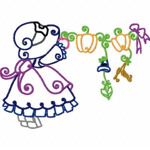Curly Thanksgiving Sunbonnets 10 Embroidery Designs