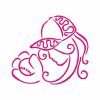 Swirly Baseball Girls Outline 10 Machine Embroidery Designs - Image 9