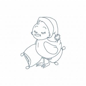 Bluework Sleeping Time Chicks Machine Embroidery Designs