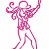 Swirly Baseball Girls Outline 10 Machine Embroidery Designs - Image 10