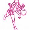Swirly Baseball Girls Outline 10 Machine Embroidery Designs - Image 11
