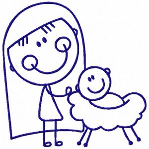 Bluework Nativity Set Machine Embroidery Designs