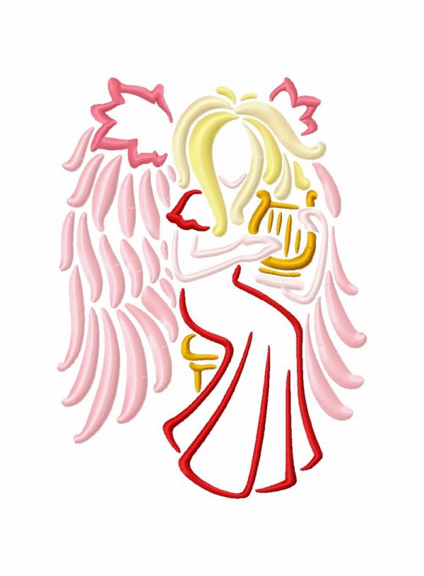 Beautiful Outline Angels 10 Machine Embroidery Designs