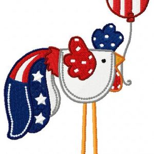 4th of July Patchy Roosters 10 Machine Embroidery Designs