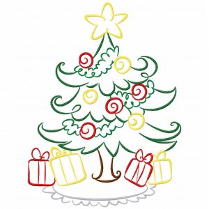 Art Deco Christmas Time 10 Machine Embroidery Designs in 3 sizes Colorline