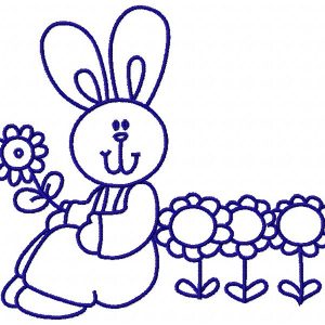 Bluework Easter Bunny 10 Machine Embroidery Designs