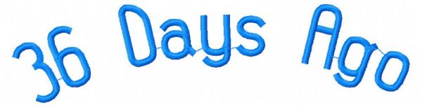 36 Days Ago Font Machine Embroidery Designs in 7 sizes