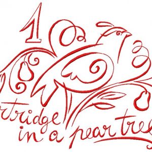 Art Deco 12 days of Christmas Machine Embroidery Designs in 7 sizes