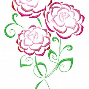 Art Deco Camellias 10 Machine Embroidery Designs CD in 4 sizes Satin Outline