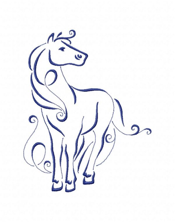 Art Deco Horses 10 Machine Embroidery Designs 4 sizes