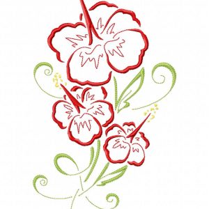 Art Deco Hawaiian Flowers 10 Machine Embroidery Designs in 4 sizes