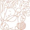 Bunnies Blocks 12 Redwork Machine Embroidery Designs Quilt Blocks - Image 4