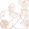 Bunnies Blocks 12 Redwork Machine Embroidery Designs Quilt Blocks - Image 8