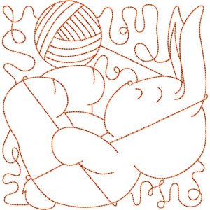 Bunnies Blocks 12 Redwork Machine Embroidery Designs Quilt Blocks