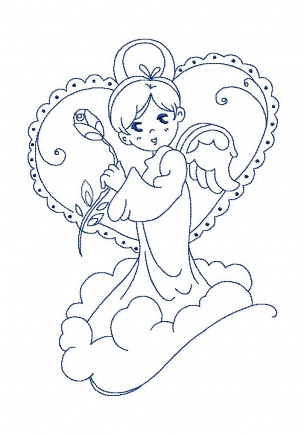 Valentine Angels 10 Machine Embroidery Designs