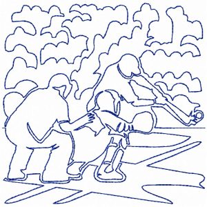 Continuous Line Baseball 12 Machine Embroidery Designs