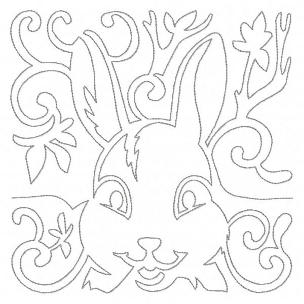 Continuous Line Cute Woodland Blocks 12 Machine Embroidery Designs