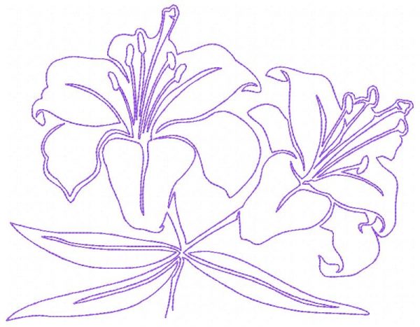Continuous Line Lilies 10 Machine Embroidery Designs