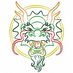 Color Outline Dragon 10 Machine Embroidery Designs Satin Outline