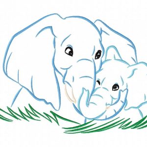 Color Outline Elephants 10 Embroidery Designs
