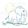 Color Outline Elephants 10 Embroidery Designs - Image 2