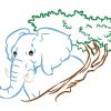 Color Outline Elephants 10 Embroidery Designs - Image 11