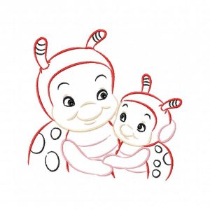 Color Outline Ladybugs 10 Machine Embroidery Designs