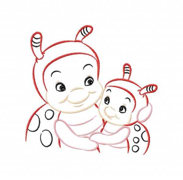 Color Outline Ladybugs 10 Machine Embroidery Designs