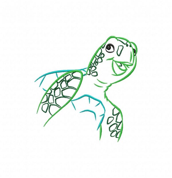 Color Outline Sea Turtles 10 Machine Embroidery Designs