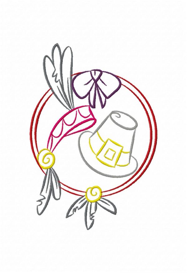 Color Outline Thanksgiving 10 Machine Embroidery Designs
