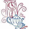 Color Outline Tea Time 10 Machine Embroidery Designs - Image 4