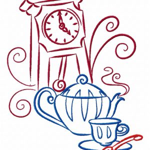Color Outline Tea Time 10 Machine Embroidery Designs