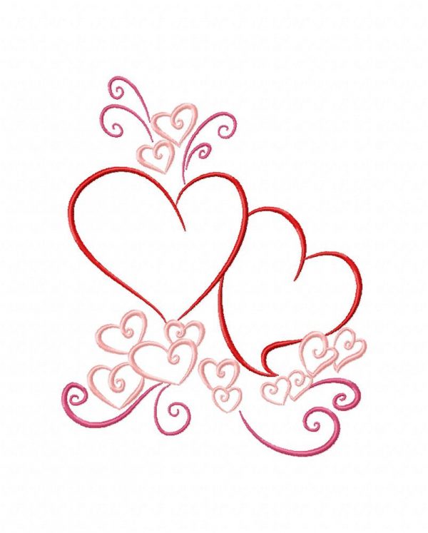 Color Outline Valentines 10 Machine Embroidery Designs