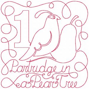 Free Motion Days of Christmas 12 Machine Embroidery Designs