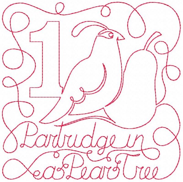 Free Motion Days of Christmas 12 Machine Embroidery Designs