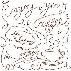 Free Motion Coffee Blocks 12 Machine Embroidery Designs