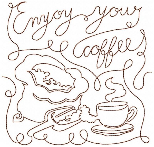 Free Motion Coffee Blocks 12 Machine Embroidery Designs