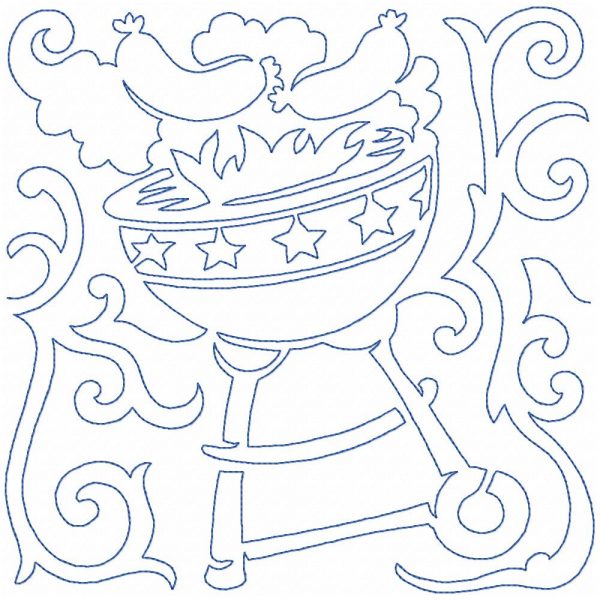 Free Motion Cute American Blocks 12 Machine Embroidery Designs