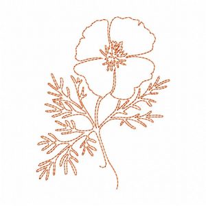 Free Motion California Poppy 10 Machine Embroidery Designs