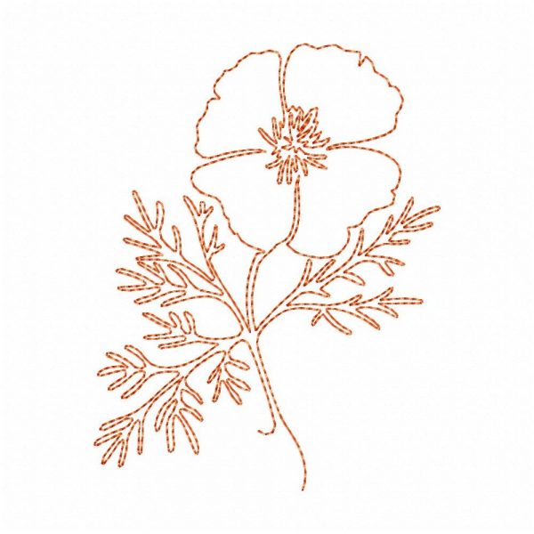 Free Motion California Poppy 10 Machine Embroidery Designs