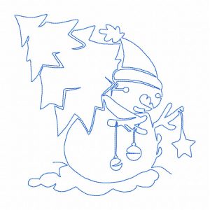 Free Motion Christmas Snowman 10 Machine Embroidery Designs