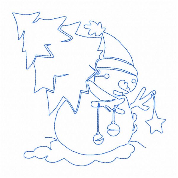 Free Motion Christmas Snowman 10 Machine Embroidery Designs