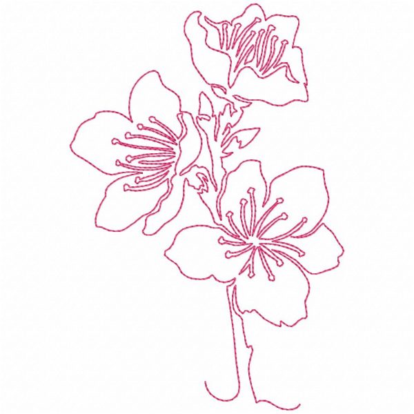 Free Motion Peach Blossom 10 Machine Embroidery Designs